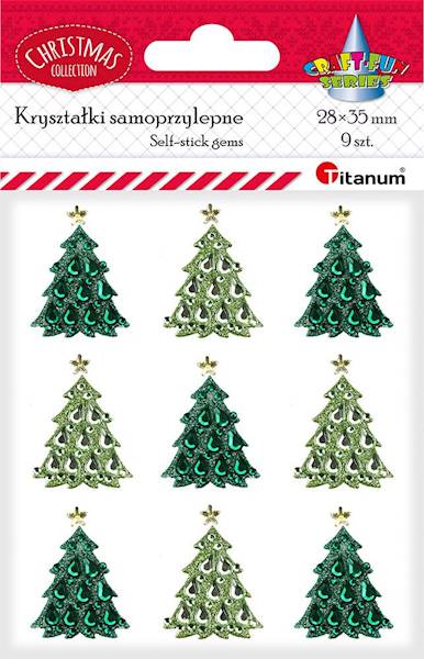 Kryształki samoprzylepne Tianum choinki 9 szt. 