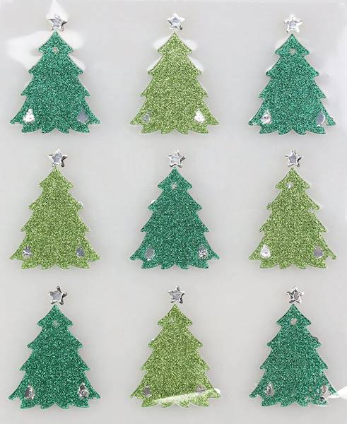 Kryształki samoprzylepne Tianum choinki 9 szt. 