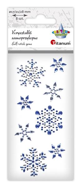 Kryształki samoprzylepne Titanum 8 szt. śnieg