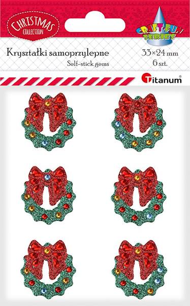 Kryształki samoprzylepne Titanum 6 szt. wianki