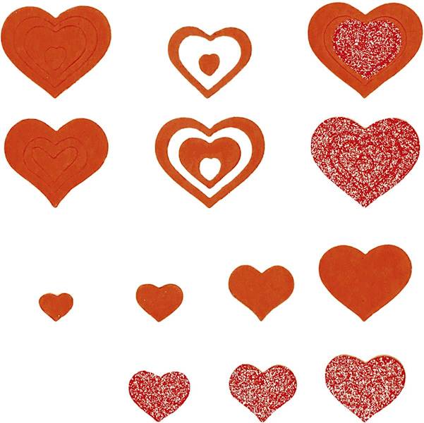 Naklejki piankowe Titanum serca mix wzorów czerwon