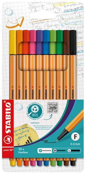 Komplet cienkopisów Stabilo 10 kolorów