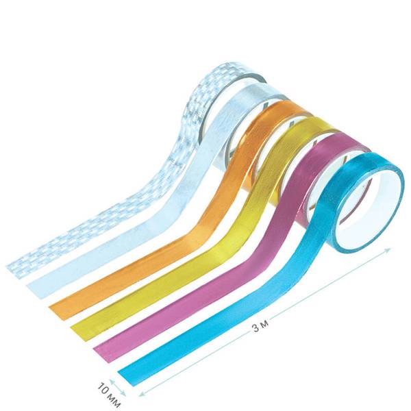 Taśmy dekoracyjne MESHU "Luminous" 1cm x 3m, 6 szt