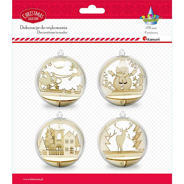 Dekoracje do wykonania Titanum bombki 4 szt. 
