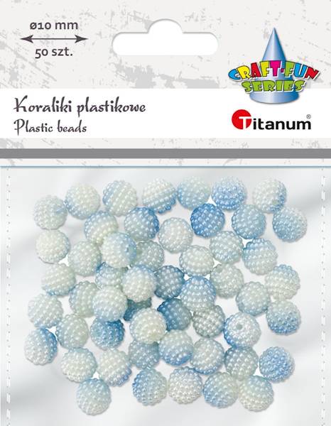 Koraliki plastikowe Titanum 10mm 50 szt. niebieski
