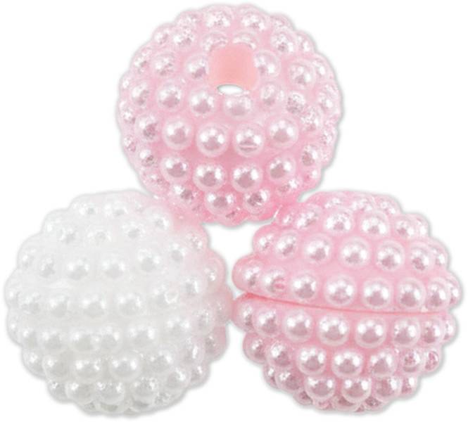 Koraliki plastikowe Titanum 10mm 50szt. białe róż