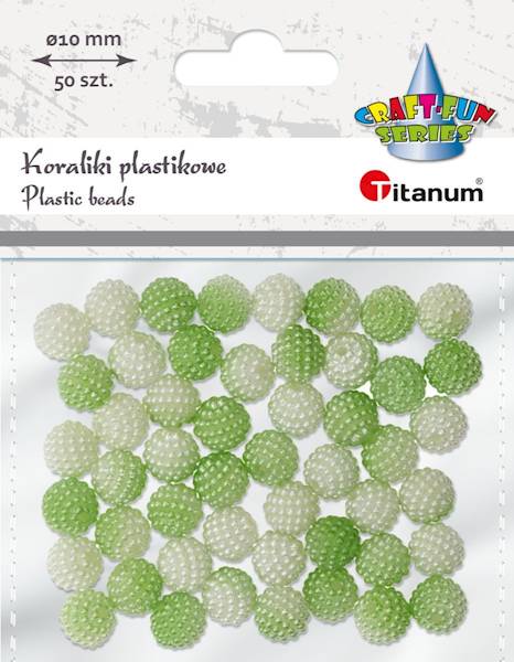 Koraliki plastikowe Titanum 10mm 50szt. zielone