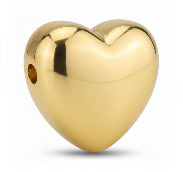 Koraliki plastikowe Titanum 8 szt. serca złote