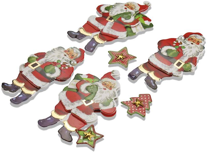 Dekoracje pap. samop. Titanum 11 szt. Mikołaje