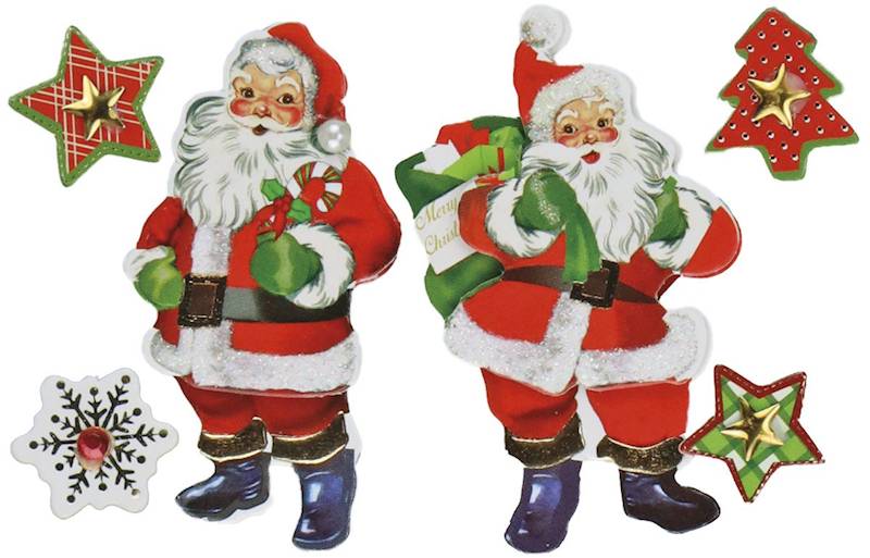 Dekoracje pap. samop. Titanum 11 szt. Mikołaje