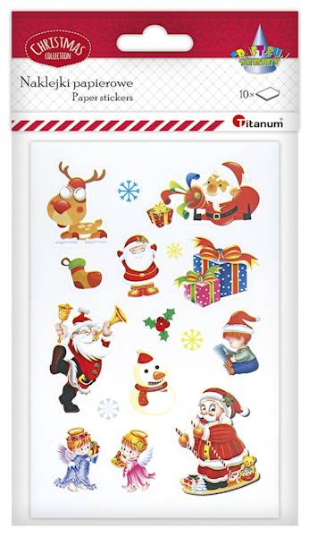 Naklejki papierowe Titanum 10 plansz świąteczne