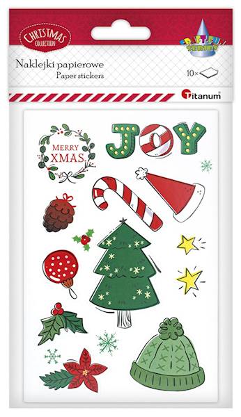 Naklejki papierowe Titanum 10 plansz świąteczne