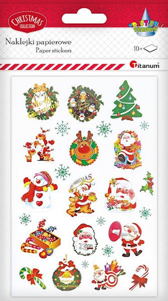 Naklejki papierowe Titanum 10 plansz świąteczne