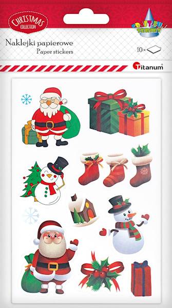 Naklejki papierowe Titanum 10 plansz świąteczne