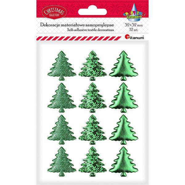Dekoracje mat. samop. Titanum A'12 choinki zielone