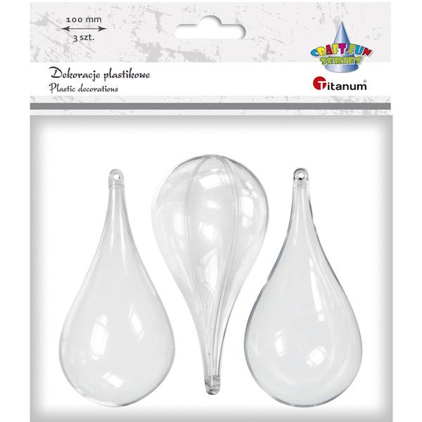 Dekoracje plastikowe Titanum kropla 3 szt 54x100mm