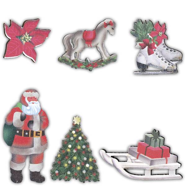 Dekoracje drewniane Titanum 36 szt. świąteczne