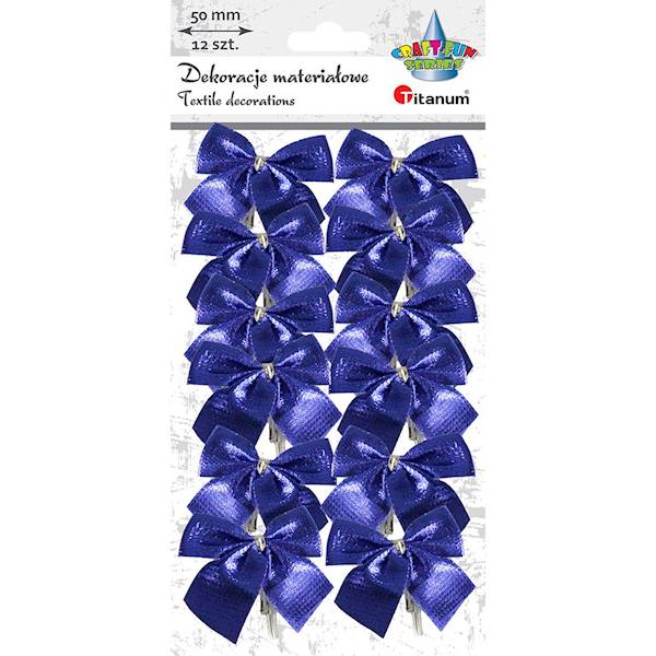 Dekoracje materiałowe Titanum 12 szt. kokardy nieb