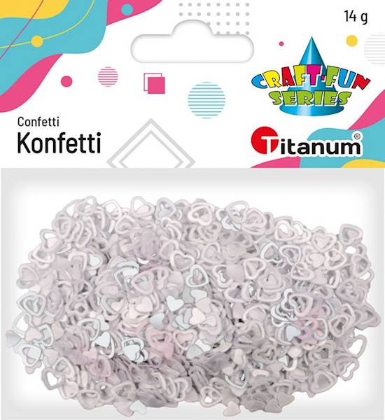 Konfetti Titanum 14g białe serca