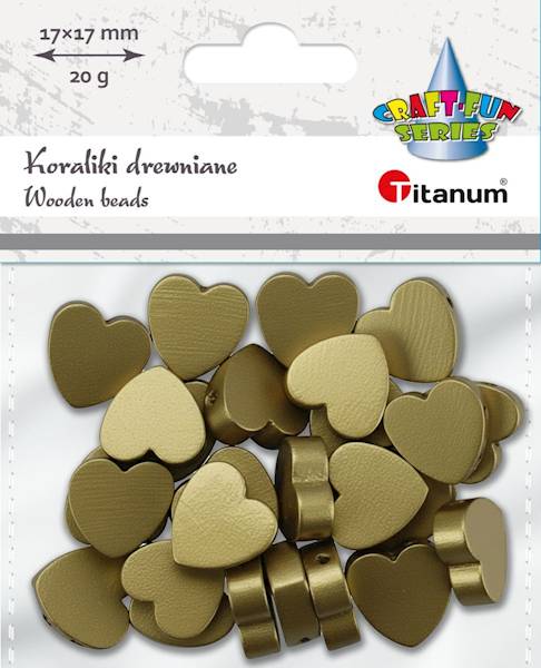 Koraliki drewniane Titanum 20g serca złote