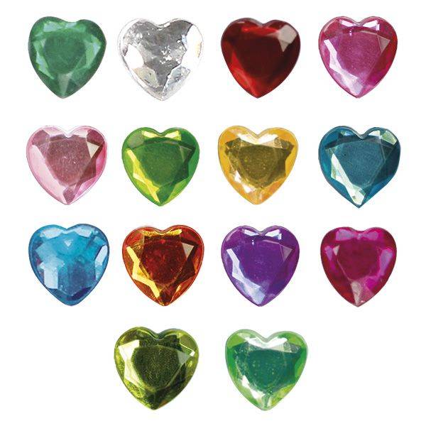 Kryształki samoprzylepne Titanum 84 szt. serca