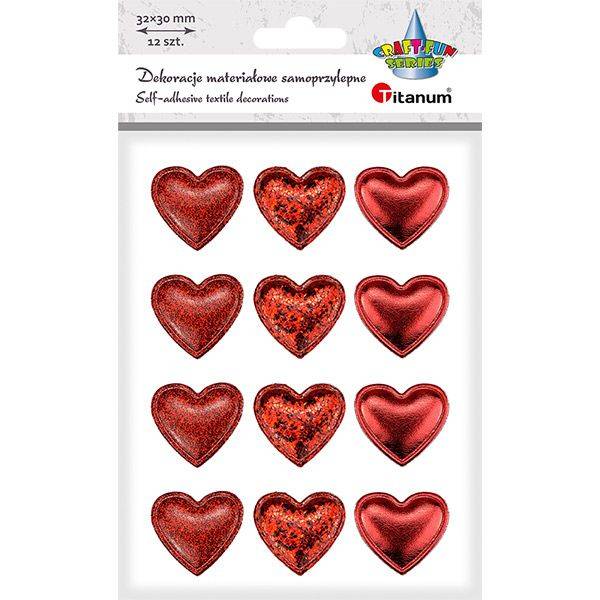 Dekoracje mat. samop. Titanum A'12 serca czerwone