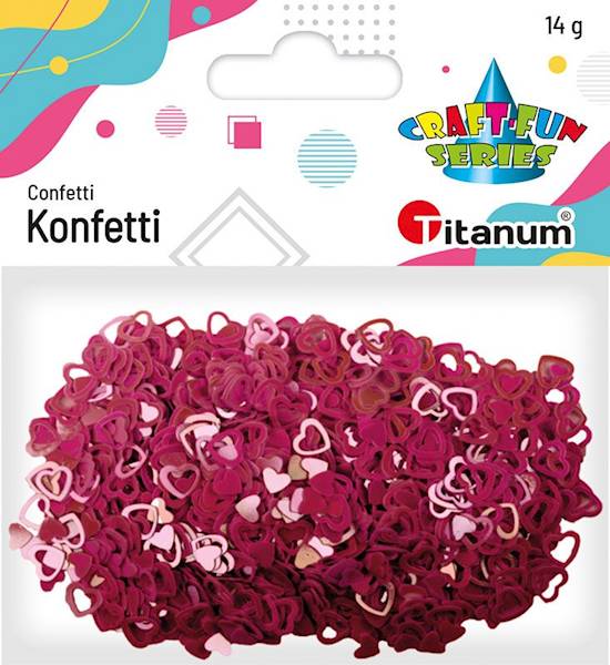 Konfetti Titanum 14g serca ciemnoczerwone