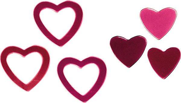 Konfetti Titanum 14g serca ciemnoczerwone