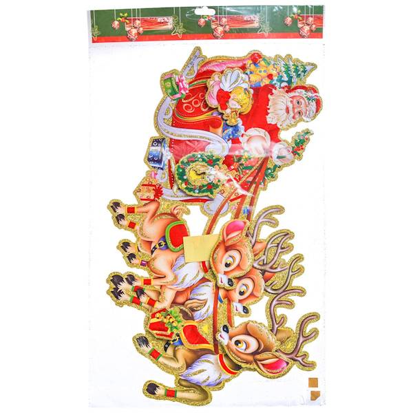 Dekoracja papierowa Arpex Mikołaj z reniferem