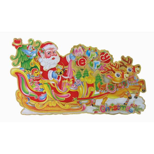 Dekoracja papierowa Arpex Mikołaj z reniferem