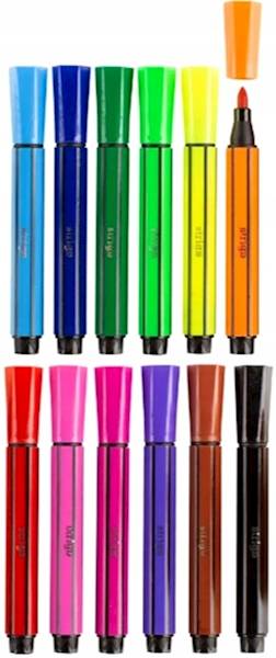 Flamastry Strigo 12 kolorów do maty transparentnej