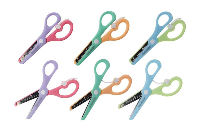 Nożyczki z odbojnikiem Flamingo 13,5cm pastel.