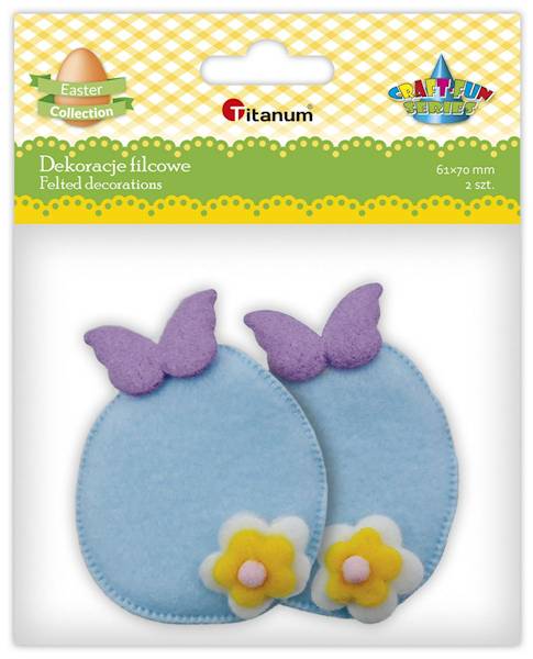 Dekoracje filcowe Titanum jajko z motylem