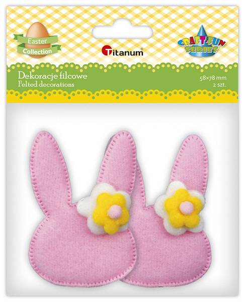 Dekoracje filcowe Titanum 2 szt. królik z kwiatkie