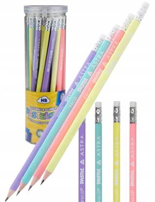 Ołówek pastelowy HB Astra z miarą i gumką
