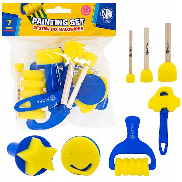 Zestaw do malowania Astra 7 el. gąbki wałki 