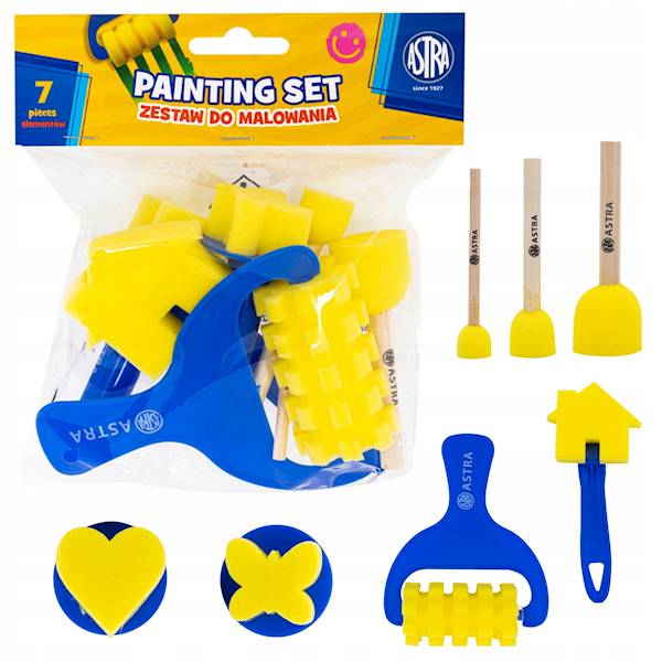 Zestaw do malowania Astra 7 el. gąbki wałki