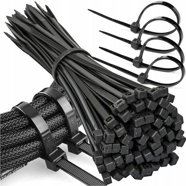 Opaski zaciskowe, trytytki 2,5x200mm 100 sztuk