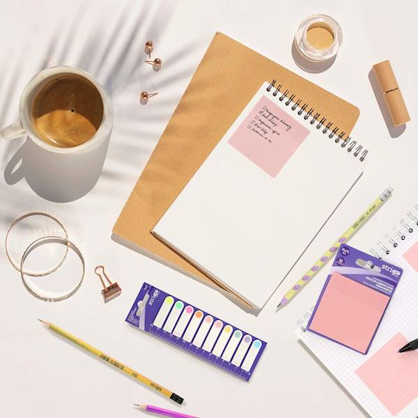 Karteczki samop. transparentne Strigo j. różowy