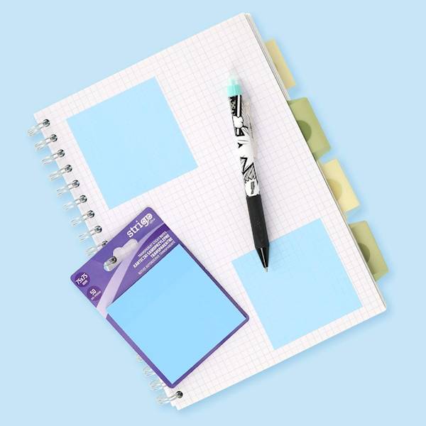 Karteczki samop. transparentne Strigo j. niebieski