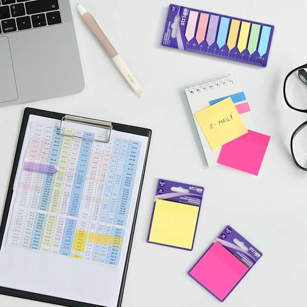 Karteczki samop. transparentne Strigo j. żółty