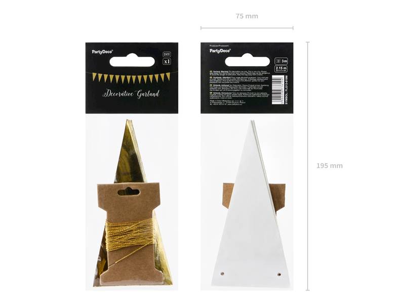 Girlanda flagietki złote lustrzane 2,15 m