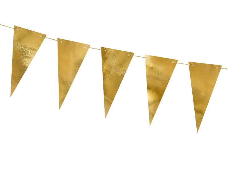 Girlanda flagietki złote lustrzane 2,15 m