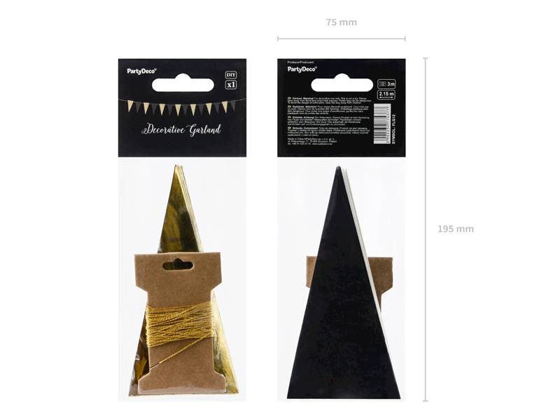 Girlanda flagietki złoto-czarne 2,15 m