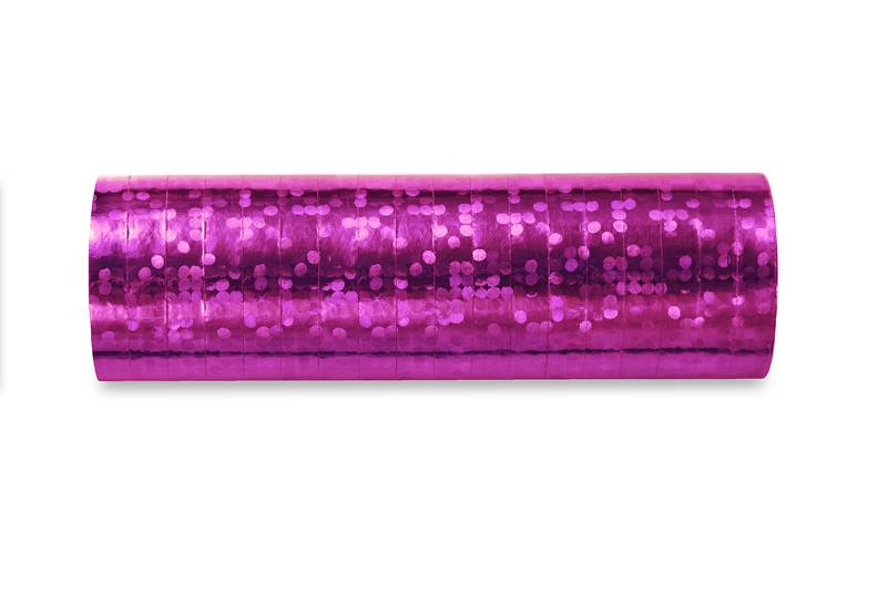 Serpentyny holograficzne różowe 3,8 m 18 szt