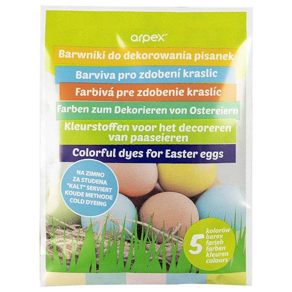 Barwniki do dekorowania jajek Arpex 5 kolorów