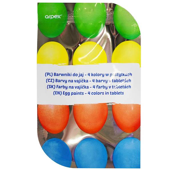 Barwniki do jaj Arpex 4 kolory w pastylkach