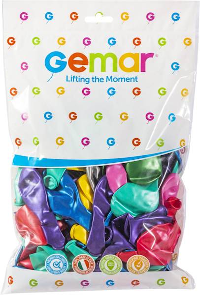 Balony Gemar metalizowane mix 100 sztuk