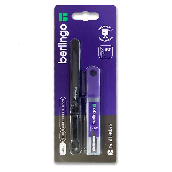 Nóż papierniczy Berlingo Double Black 9mm + ostrza