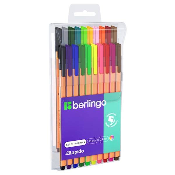 Cienkopisy Berlingo Rapido 20 kolorów 0,4 mm